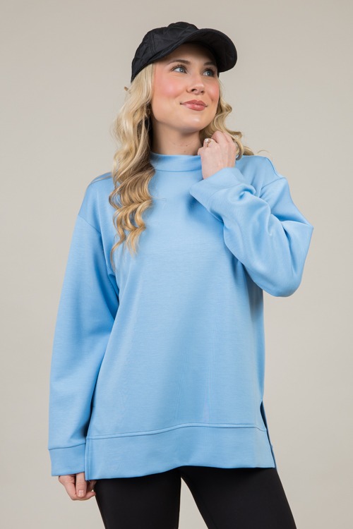 Rhett Soft Knit Top, Sky Blue