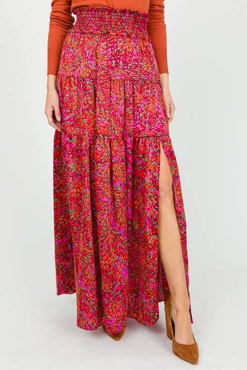 Ellie Maxi Skirt, Wine Burst