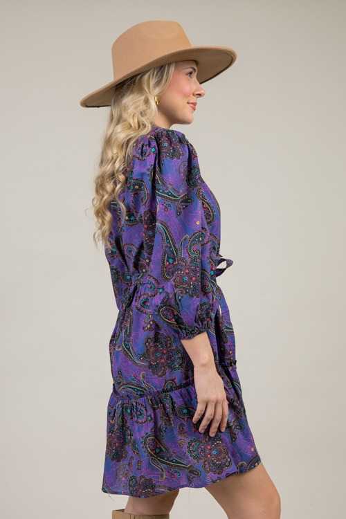 Paisley Button Up Dress, Purple - 1204-41.jpg