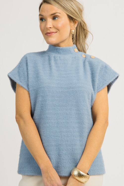 Fiona Button Neck Blouse, Blue - 1204-42.jpg