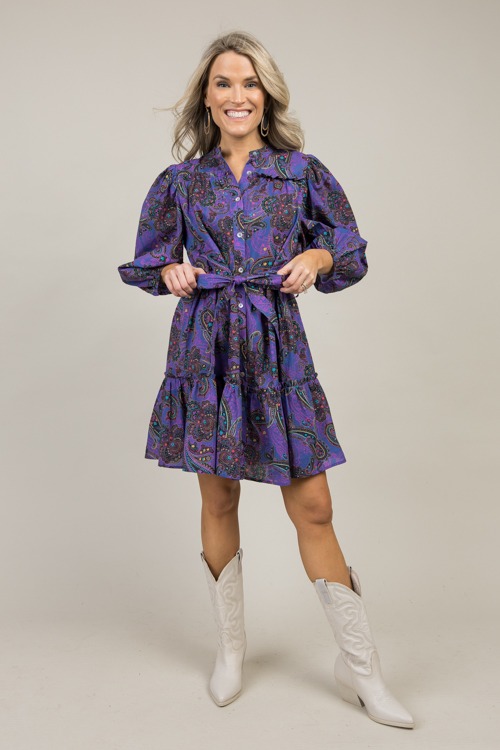 Paisley Button Up Dress, Purple - 1204-43.jpg