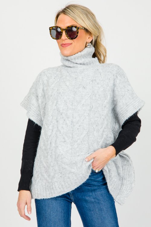 Grey Poncho Sweater