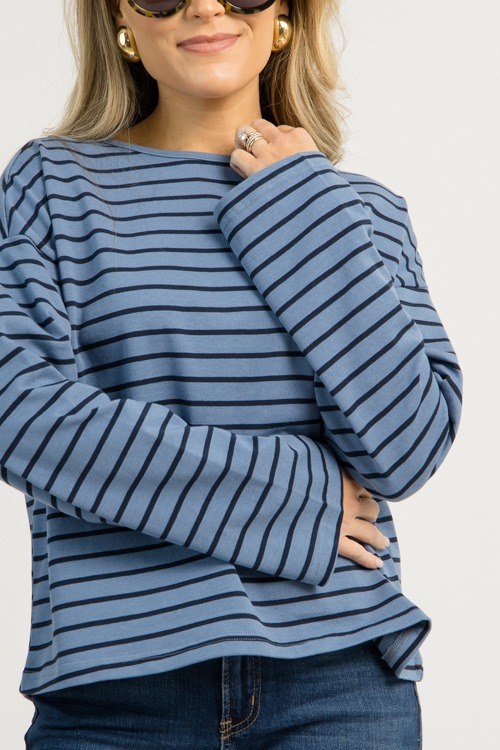 Mandy Stripe Top, Blue/Navy - 1204-6.jpg