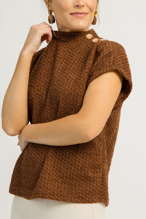 Tina Tweed Button Top, Brown - 1204-75.jpg