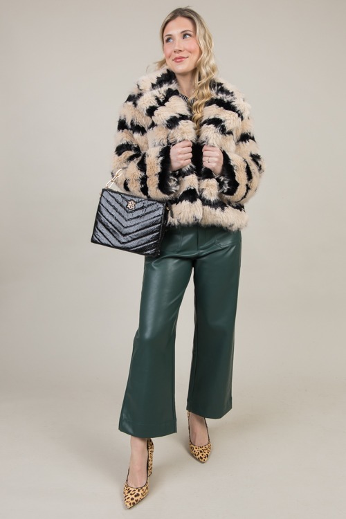 Striped Fur Jacket, Black Tan - 1204-82.jpg