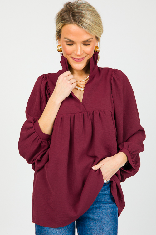 Morgan Blouse, Burgundy