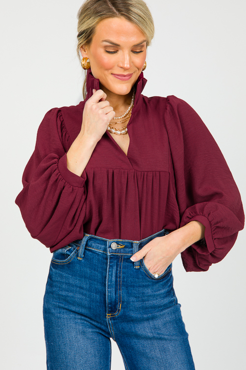 Morgan Blouse, Burgundy