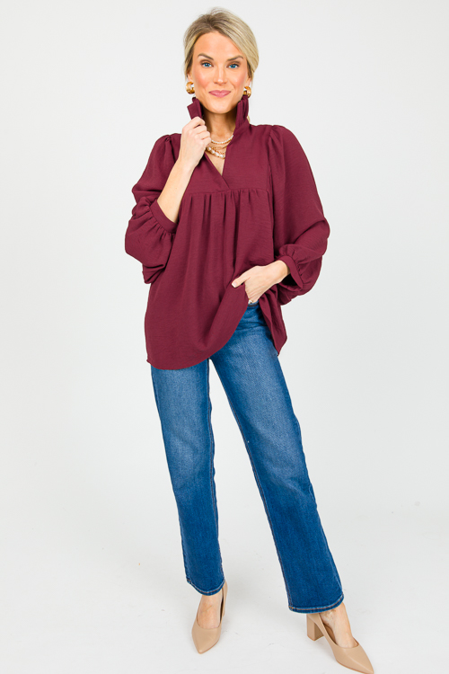 Morgan Blouse, Burgundy