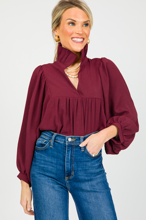 Morgan Blouse, Burgundy