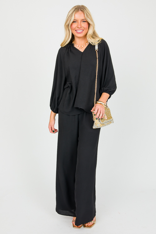 Reba Solid Blouse, Black