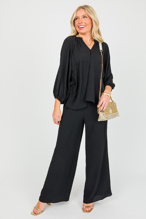 Reba Solid Blouse, Black