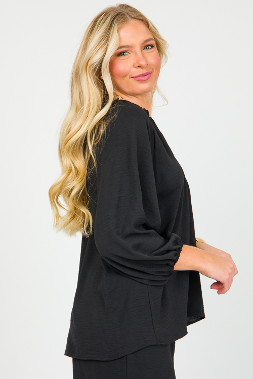 Reba Solid Blouse, Black