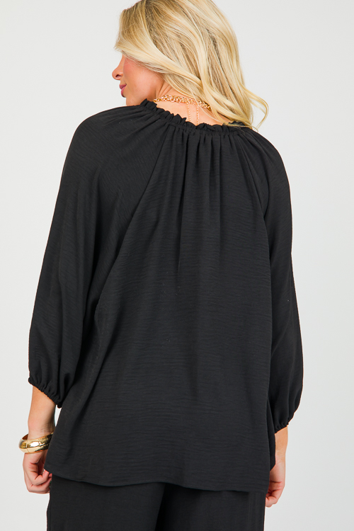 Reba Solid Blouse, Black