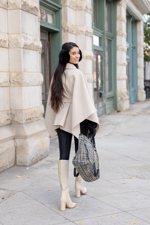 Notched Lapel Belted Cape, Beige - 1205-129.jpg