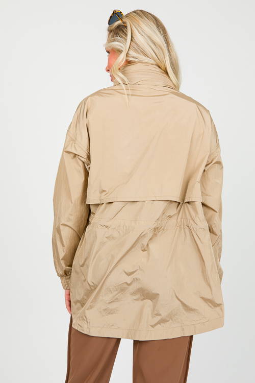 Packable Hood Windbreaker, Camel