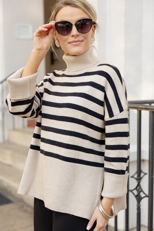 Split Sides Sweater, Taupe Black - 1205-162.jpg
