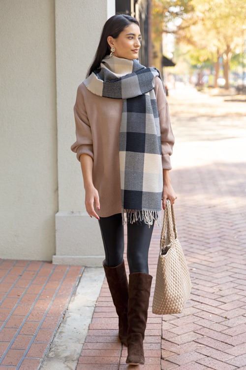 Phoebe Plaid Scarf, Black - 1205-165p.jpg