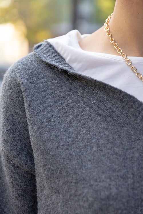 Layered V-Neck Sweater, Charcoal - 1205-178.jpg