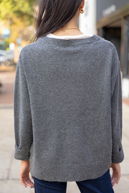 Layered V-Neck Sweater, Charcoal - 1205-183.jpg