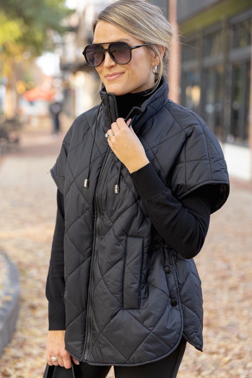Draw Waist Quilted Vest, Black - 1205-186.jpg