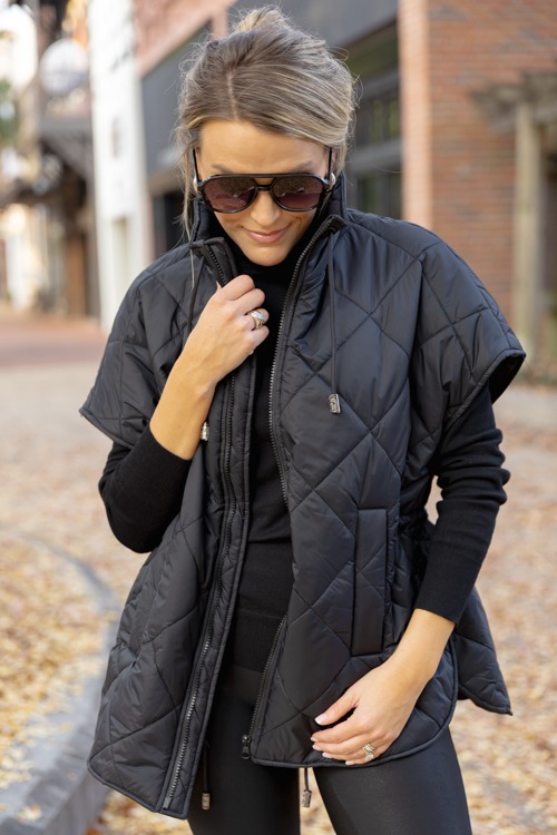 Draw Waist Quilted Vest, Black - 1205-189.jpg