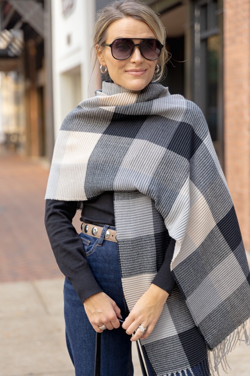 Phoebe Plaid Scarf, Black - 1205-192.jpg