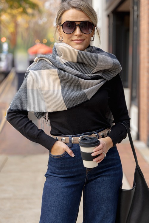 Phoebe Plaid Scarf, Black - 1205-195.jpg