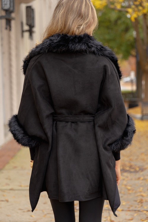 Suede Fur Trim Cape, Black - 1205-20.jpg
