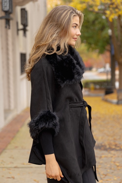 Suede Fur Trim Cape, Black - 1205-23.jpg