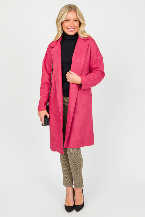 Allen Suede Coat, Warm Red