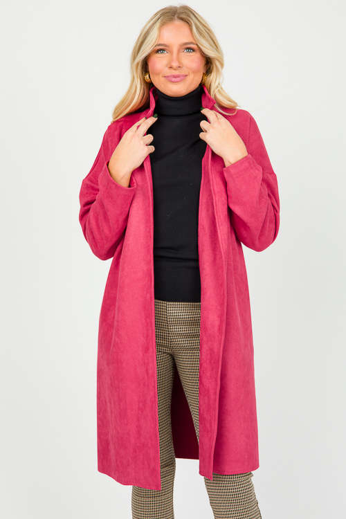 Allen Suede Coat, Warm Red
