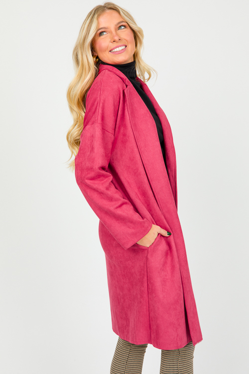Allen Suede Coat, Warm Red