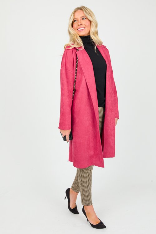 Allen Suede Coat, Warm Red