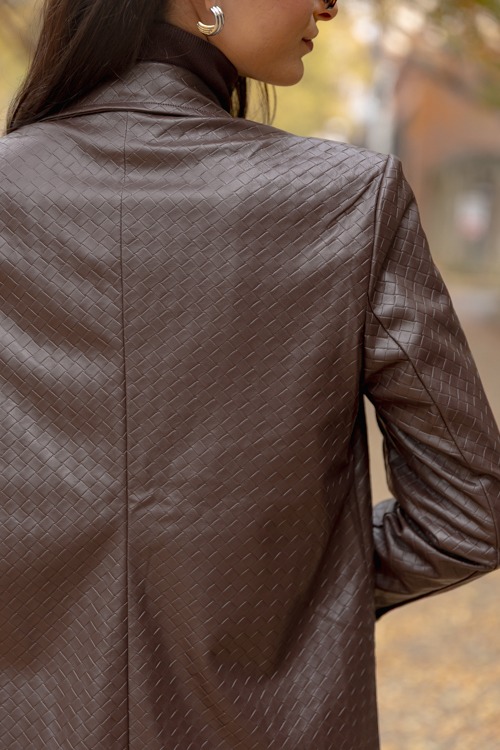 Textured Leather Blazer, Choco - 1205-2h.jpg