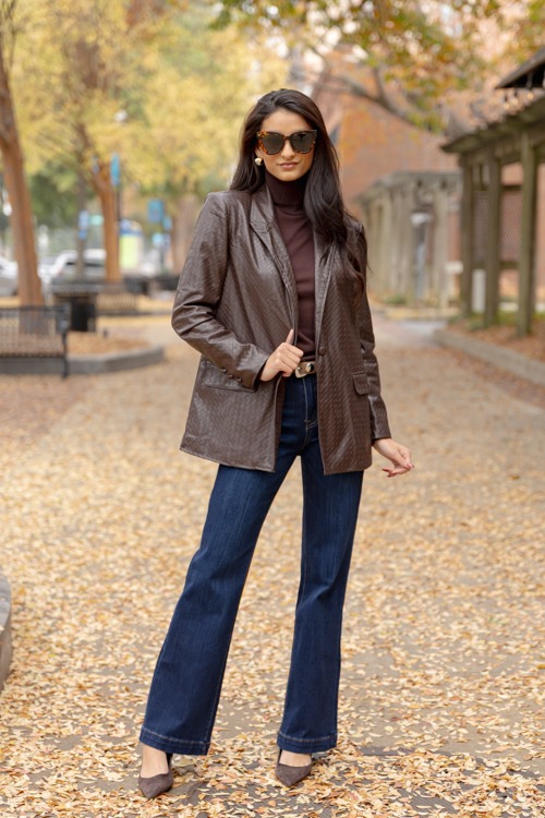 Textured Leather Blazer, Choco - 1205-3.jpg