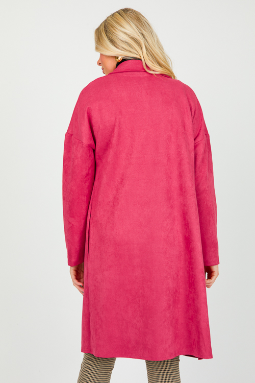 Allen Suede Coat, Warm Red