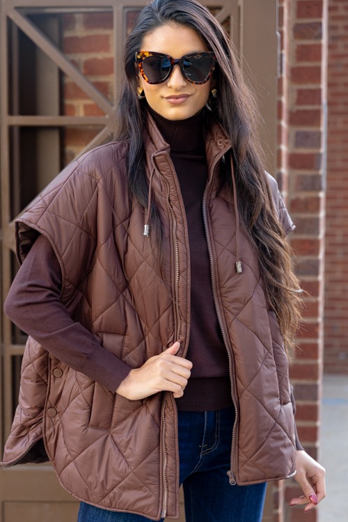 Draw Waist Quilted Vest, Brown - 1205-46.jpg