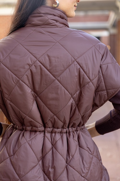 Draw Waist Quilted Vest, Brown - 1205-47.jpg