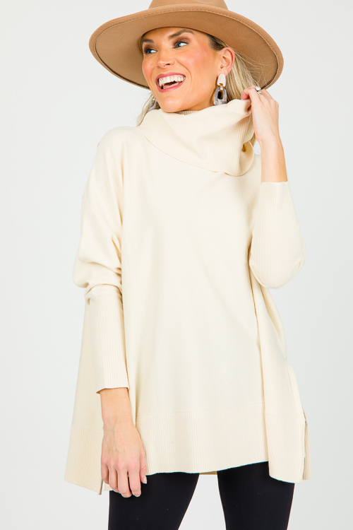 Ruby Cowl Sweater, Natural