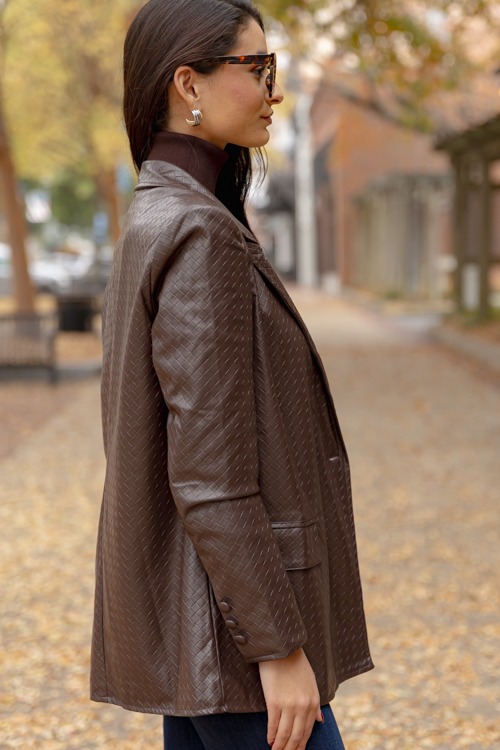 Textured Leather Blazer, Choco - 1205-6.jpg