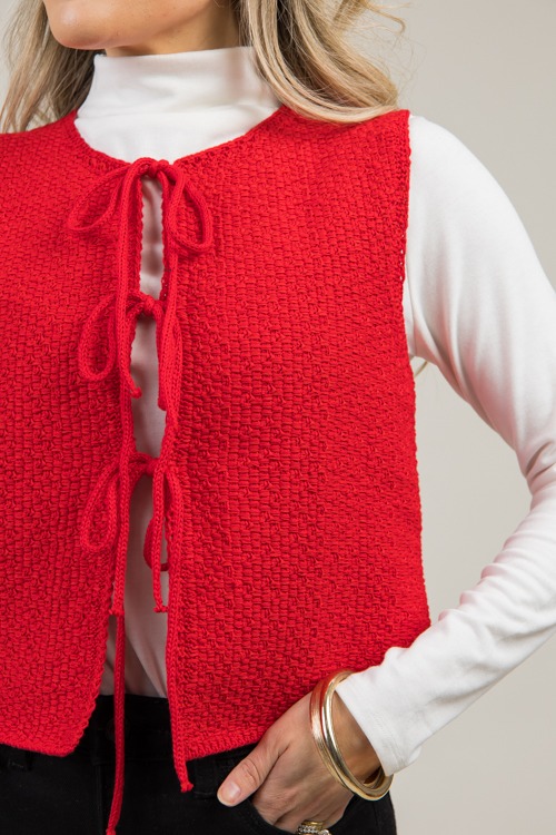 Triple Threat Knit Cardi, Red