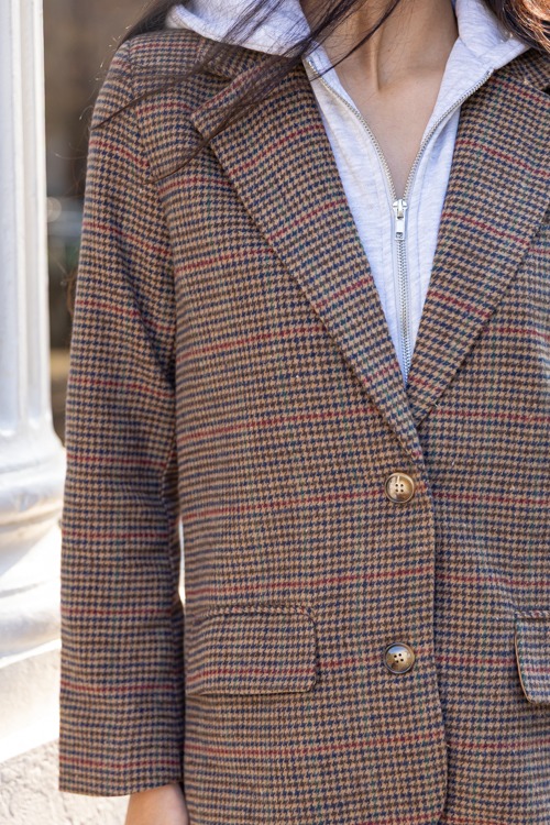 Houndstooth Hoodie Blazer, Brown - 1205-85.jpg