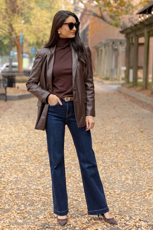 Textured Leather Blazer, Choco - 1205-9.jpg