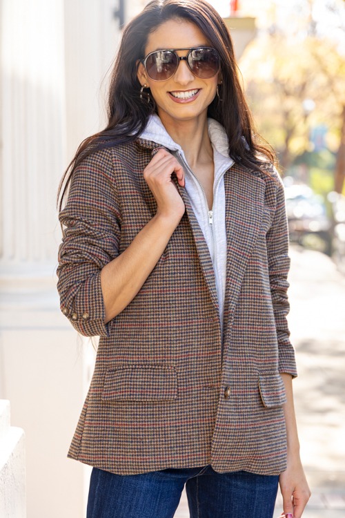 Houndstooth Hoodie Blazer, Brown - 1205-90.jpg