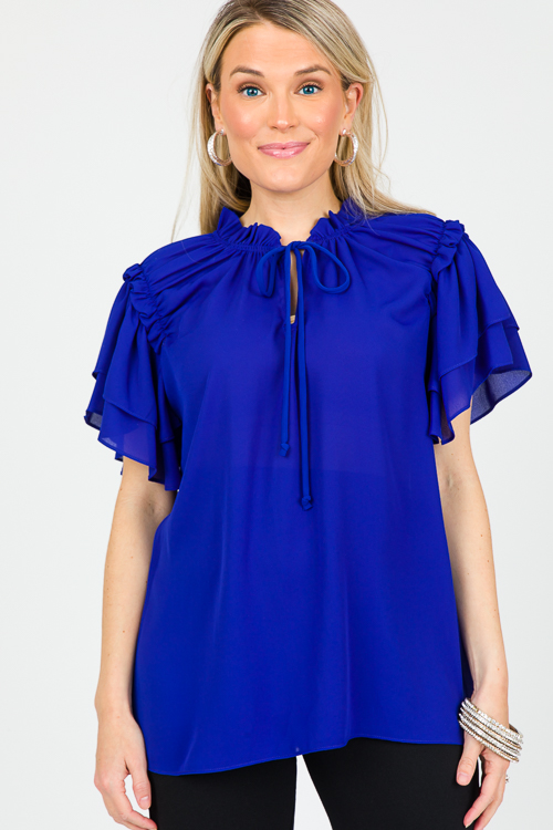 Ruffled Royal Blouse