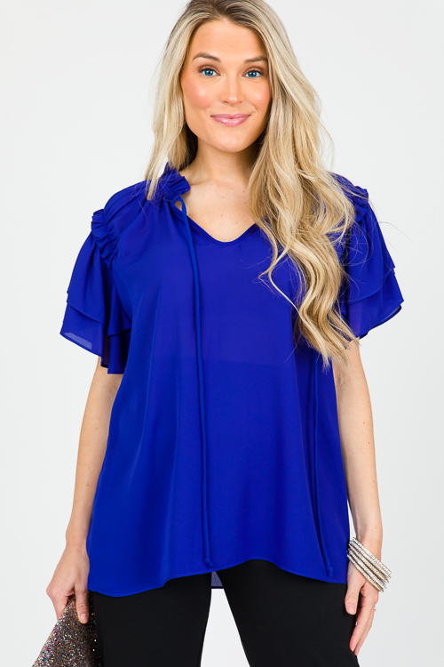 Ruffled Royal Blouse