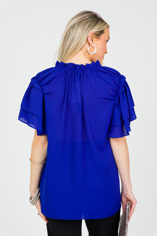 Ruffled Royal Blouse