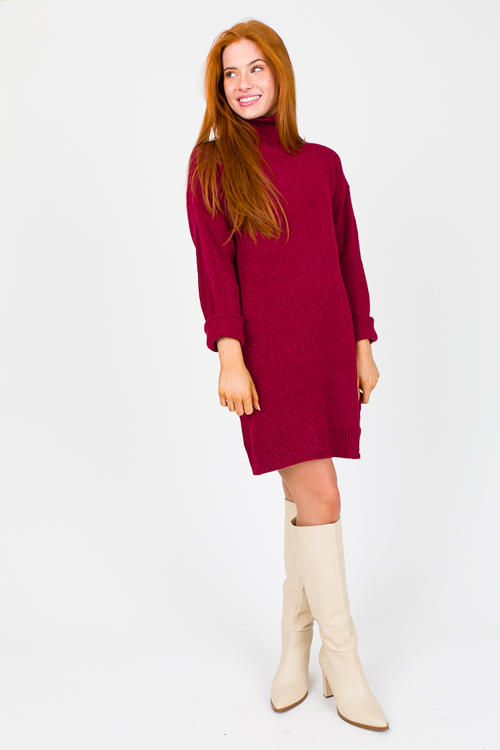 Justine Sweater Dress, Lava