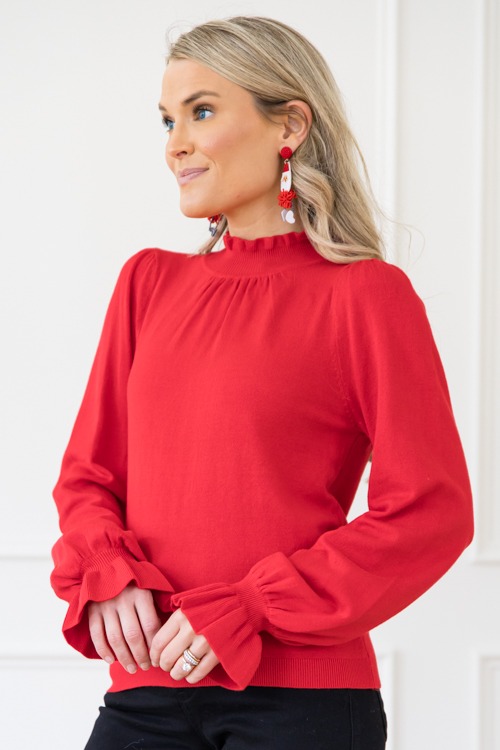 Ruffle Trim Sweater, Red - 1206-71.jpg