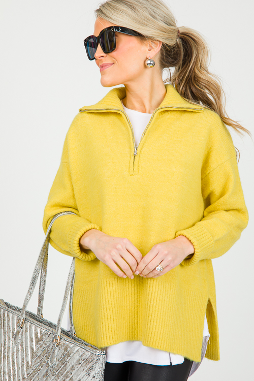 Half Zip Sweater, Lime